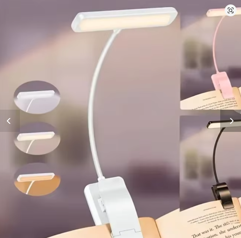 USB Rechargeable LED Book Light – 3 Colours, Adjustable Clip-On Reading Lamp